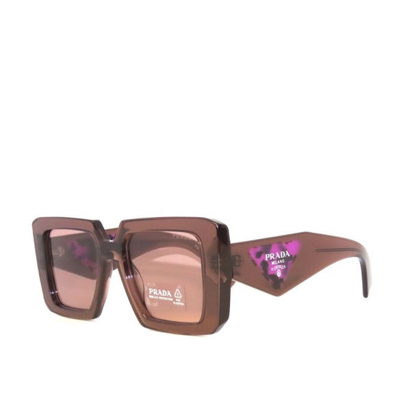 Prada SPR23YS 23 17O60B Transparent Brown Sunglasses 23Y